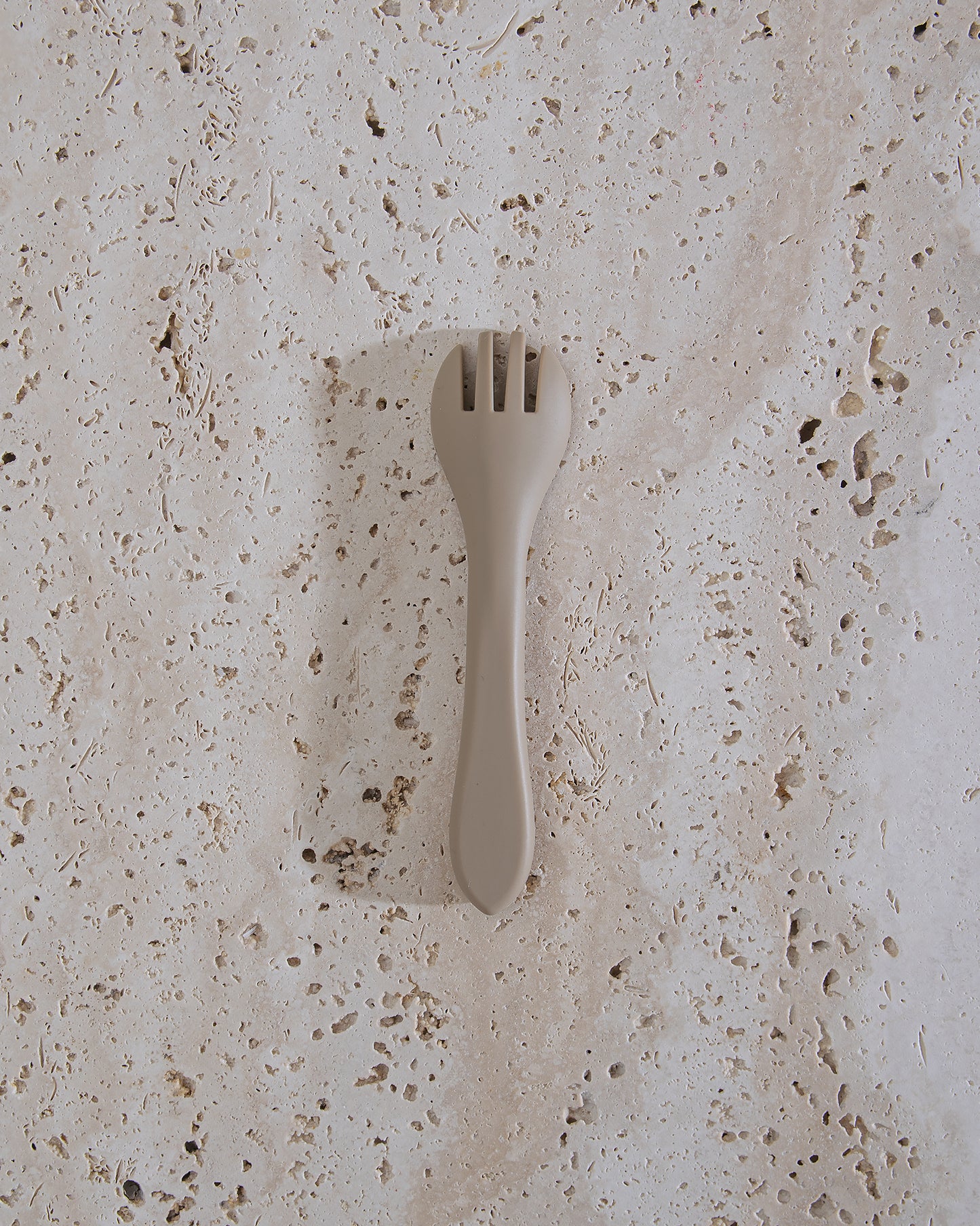 Children's fork in silicone - Taupe