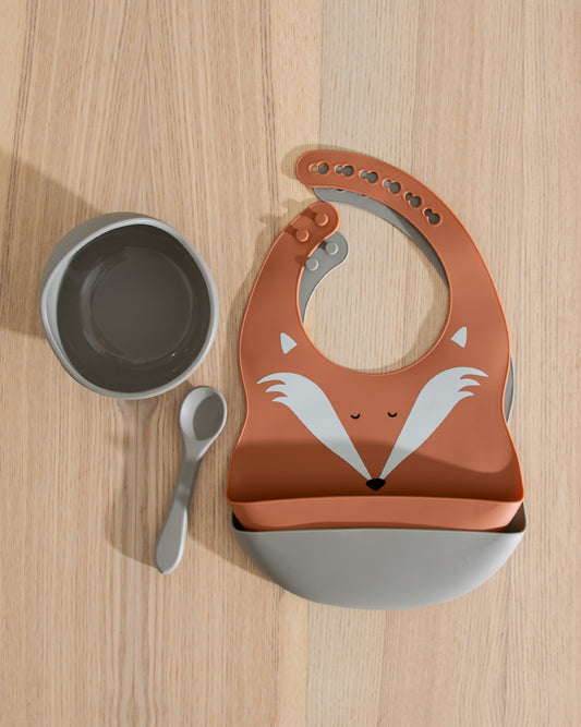 Children's Dinnerware Bibs Set - Little Fox