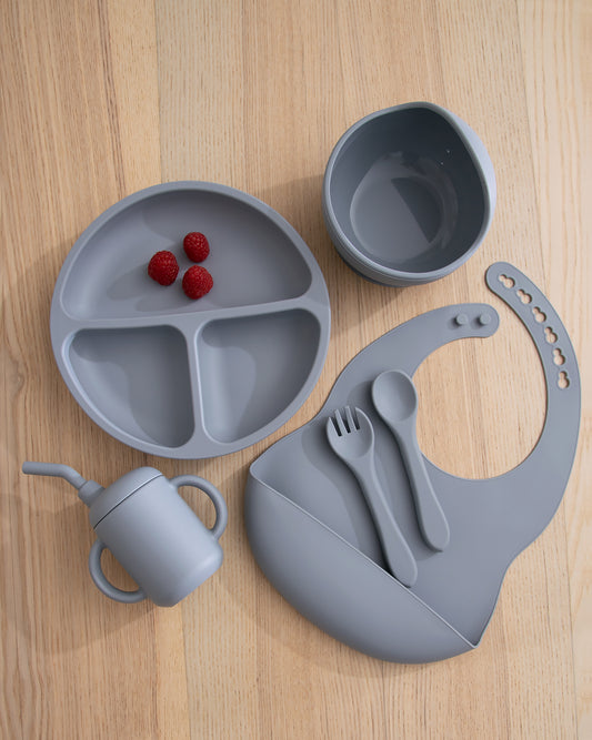 Complete Children's Dinnerware Set Premium - Grey