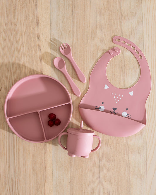 Complete Children's Dinnerware Set - Dusty Pink