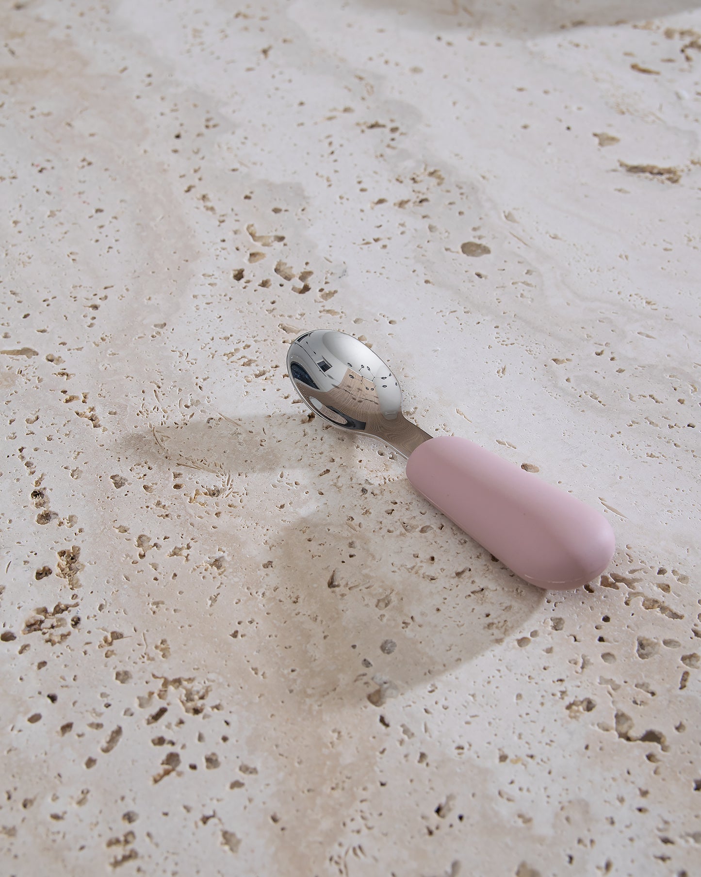 Children's spoon in silicone/steel - Blush Pink