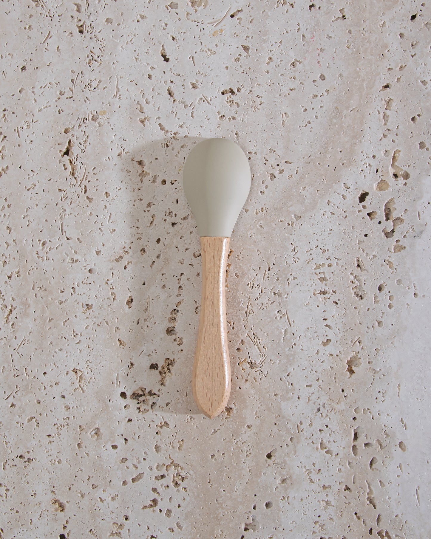 Children's spoon with wooden handle - Beige