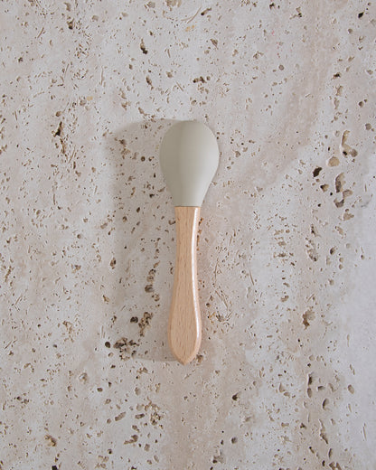 Children's spoon with wooden handle - Beige
