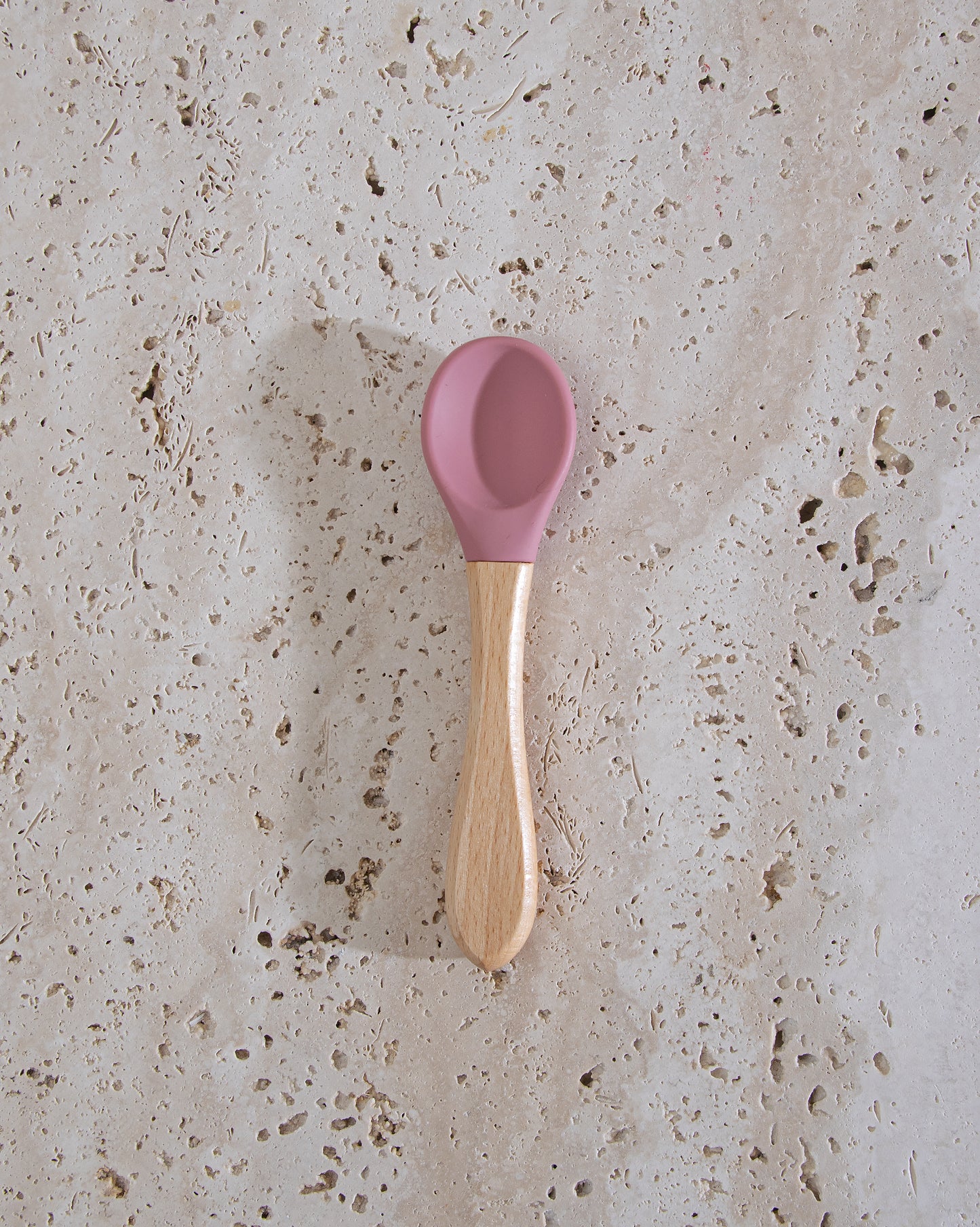 Children's spoon with wooden handle - Dusty Pink