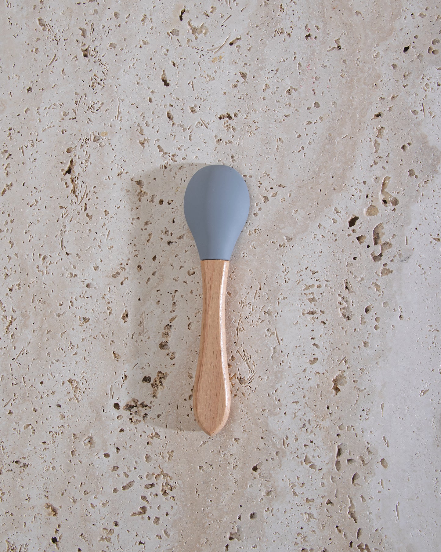 Children's spoon with wooden handle - Grey