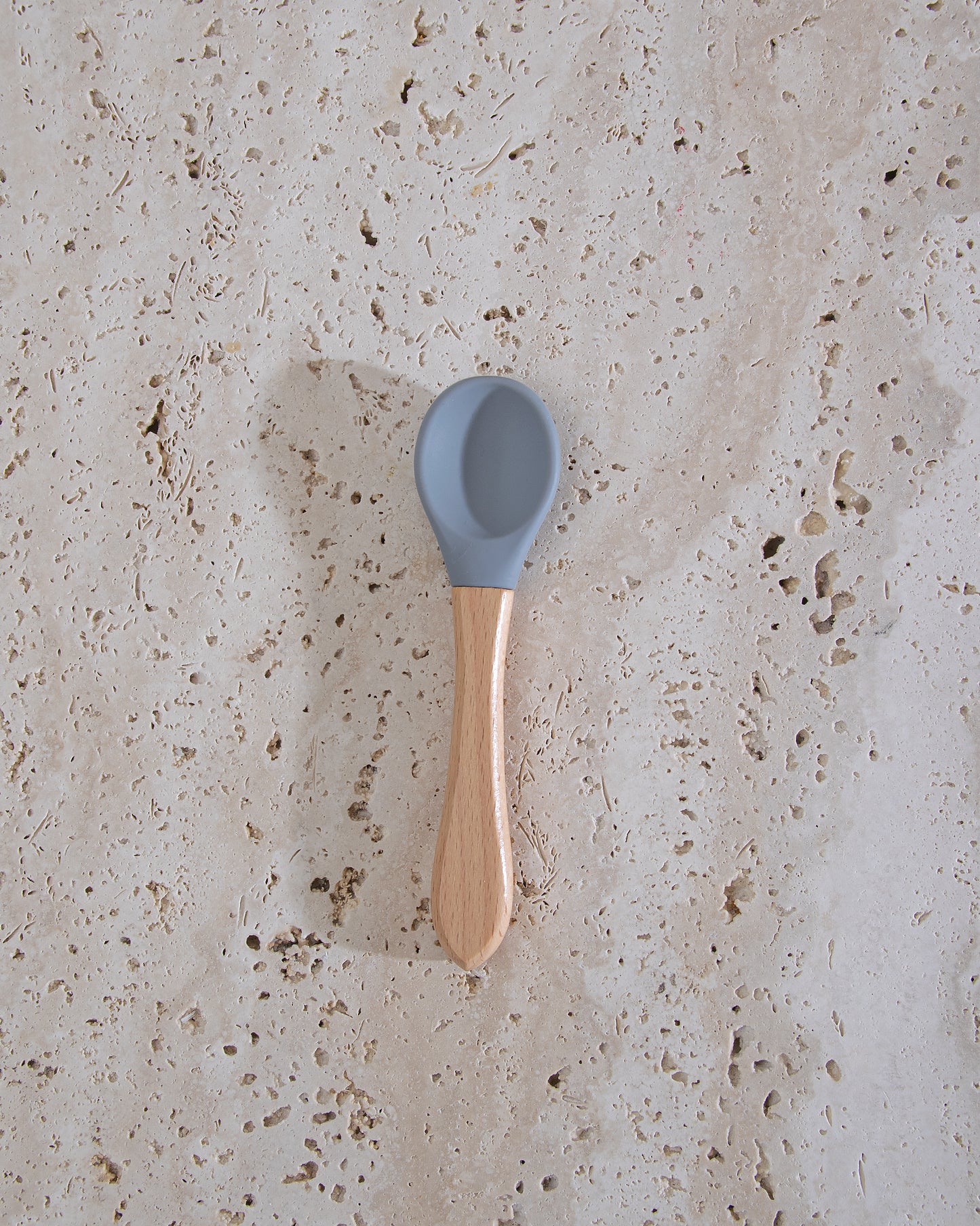 Children's spoon with wooden handle - Grey