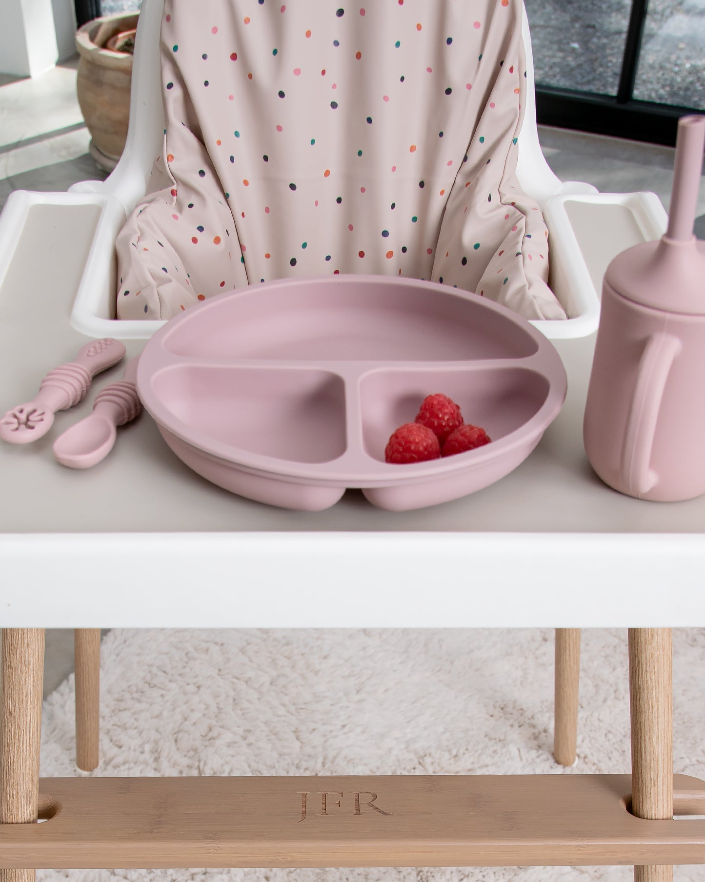  Opdelt Barnetallerken 4 Sugepropper - Blush Pink