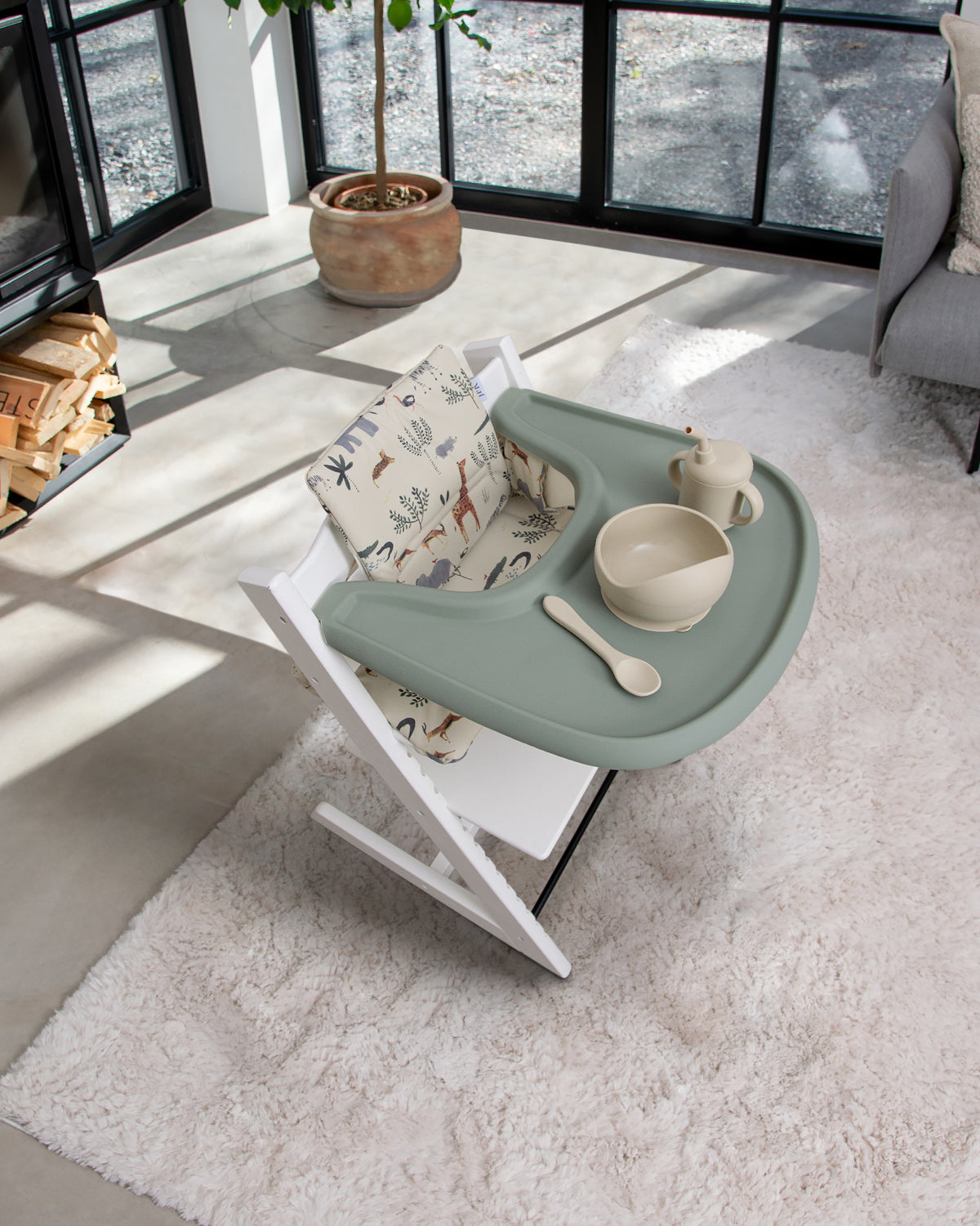 Cushion for Stokke Tripp Trapp - Beige Jungle Animals