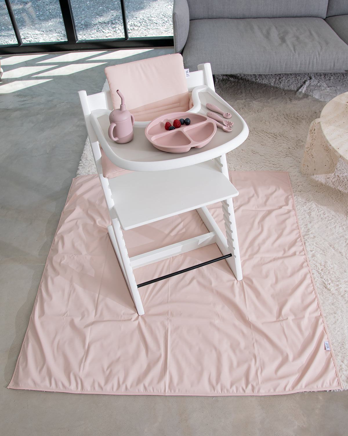 Floor protector for high chair - Blush Pink