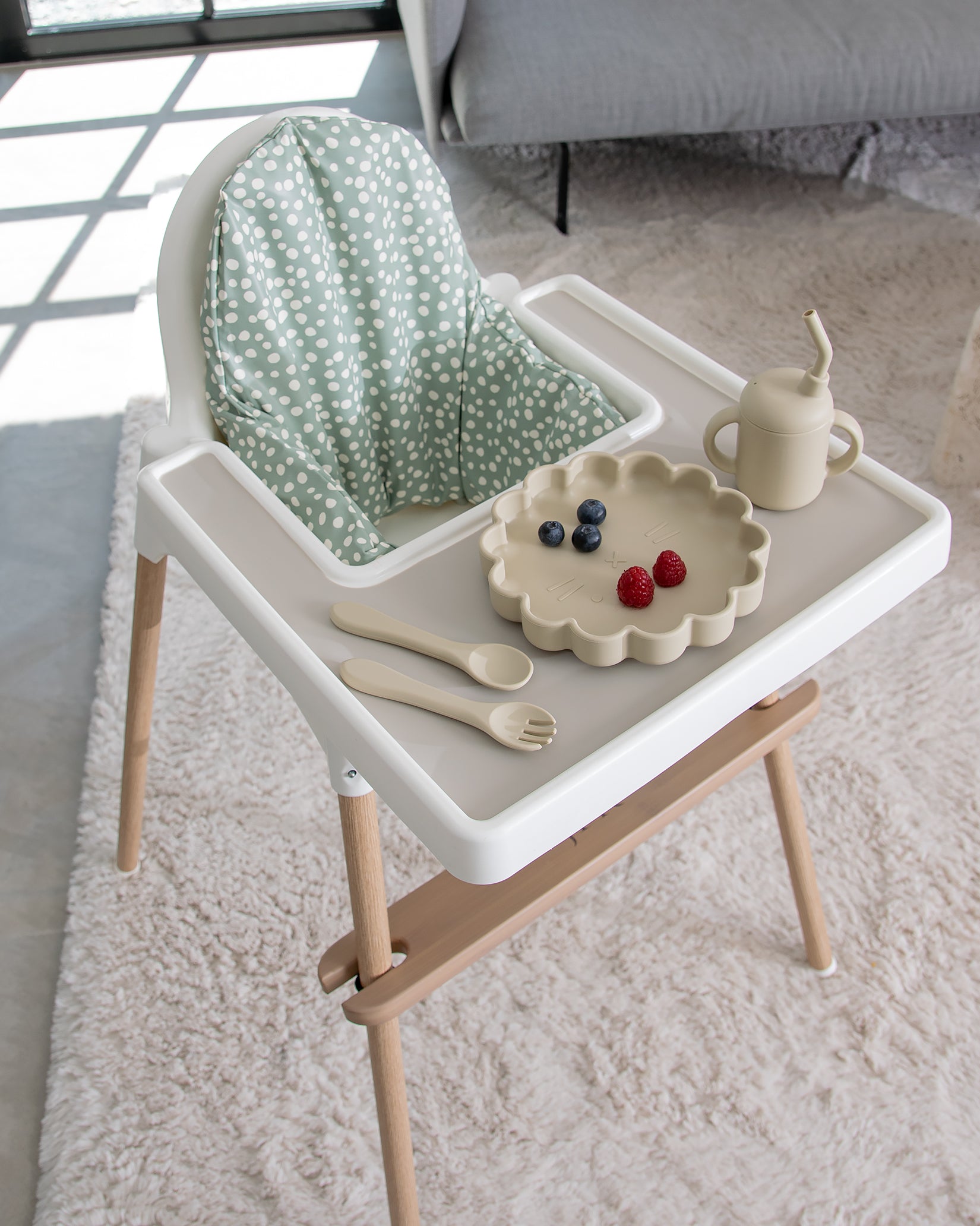 Kuddfodral till IKEA Antilop - Miniprickar Grön