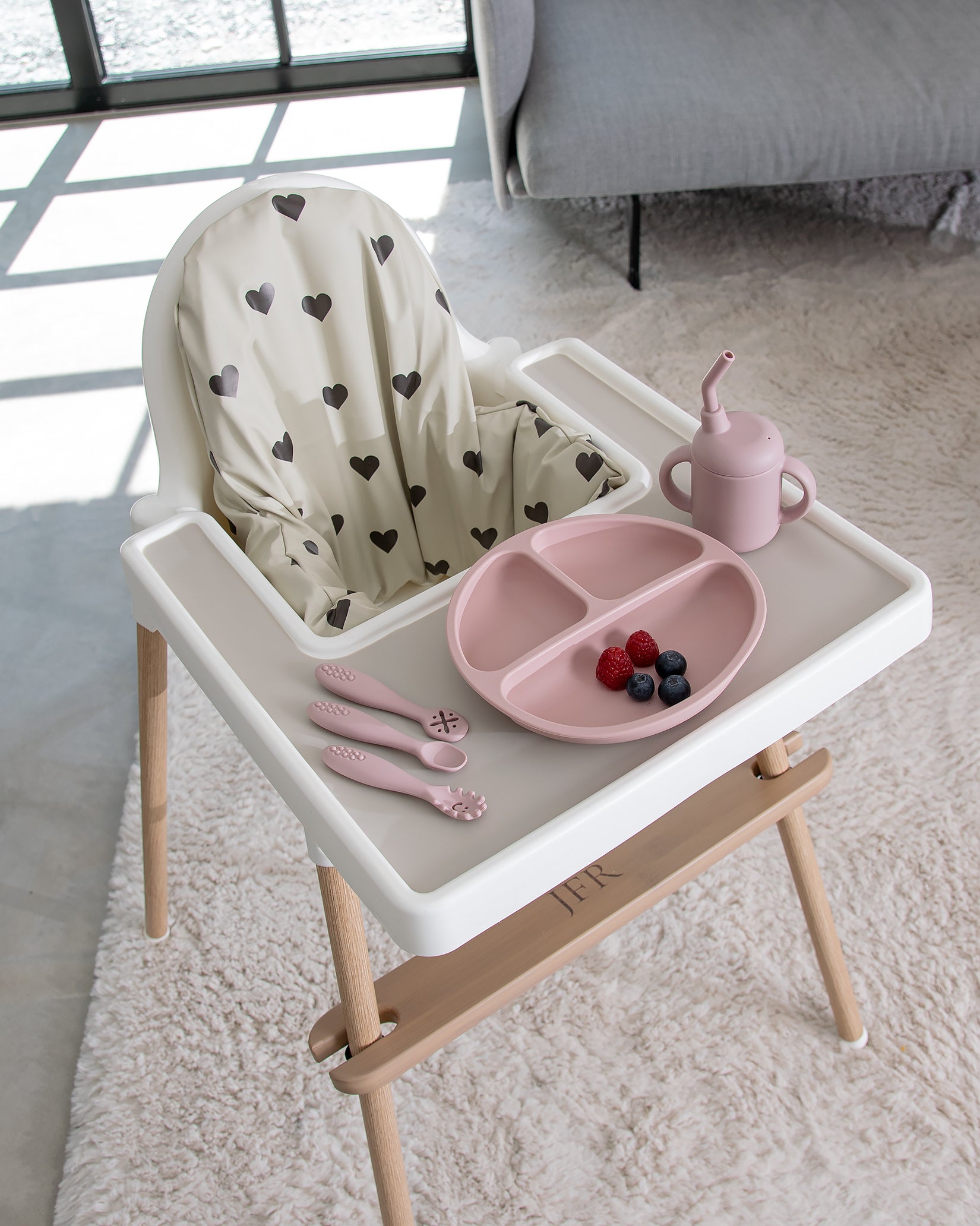 Kuddfodral till IKEA Antilop -  Beige med hjärtan