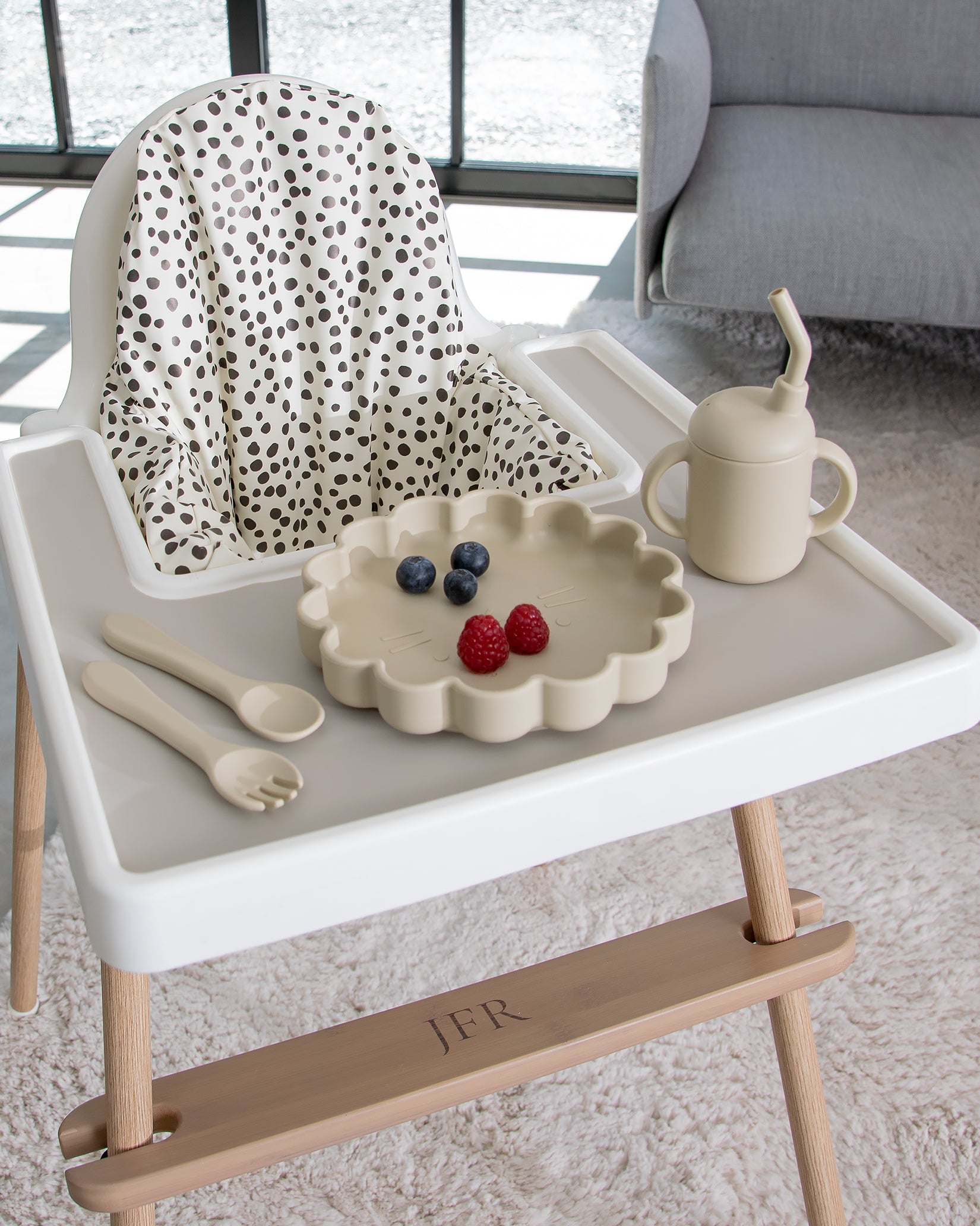 Kuddfodral till IKEA Antilop - Miniprickar Vit