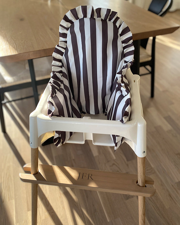 Putetrekk med volang til IKEA Antilop - Wide Brown Stripes