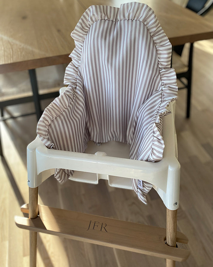 Putetrekk med volang til IKEA Antilop - Beige Stripes