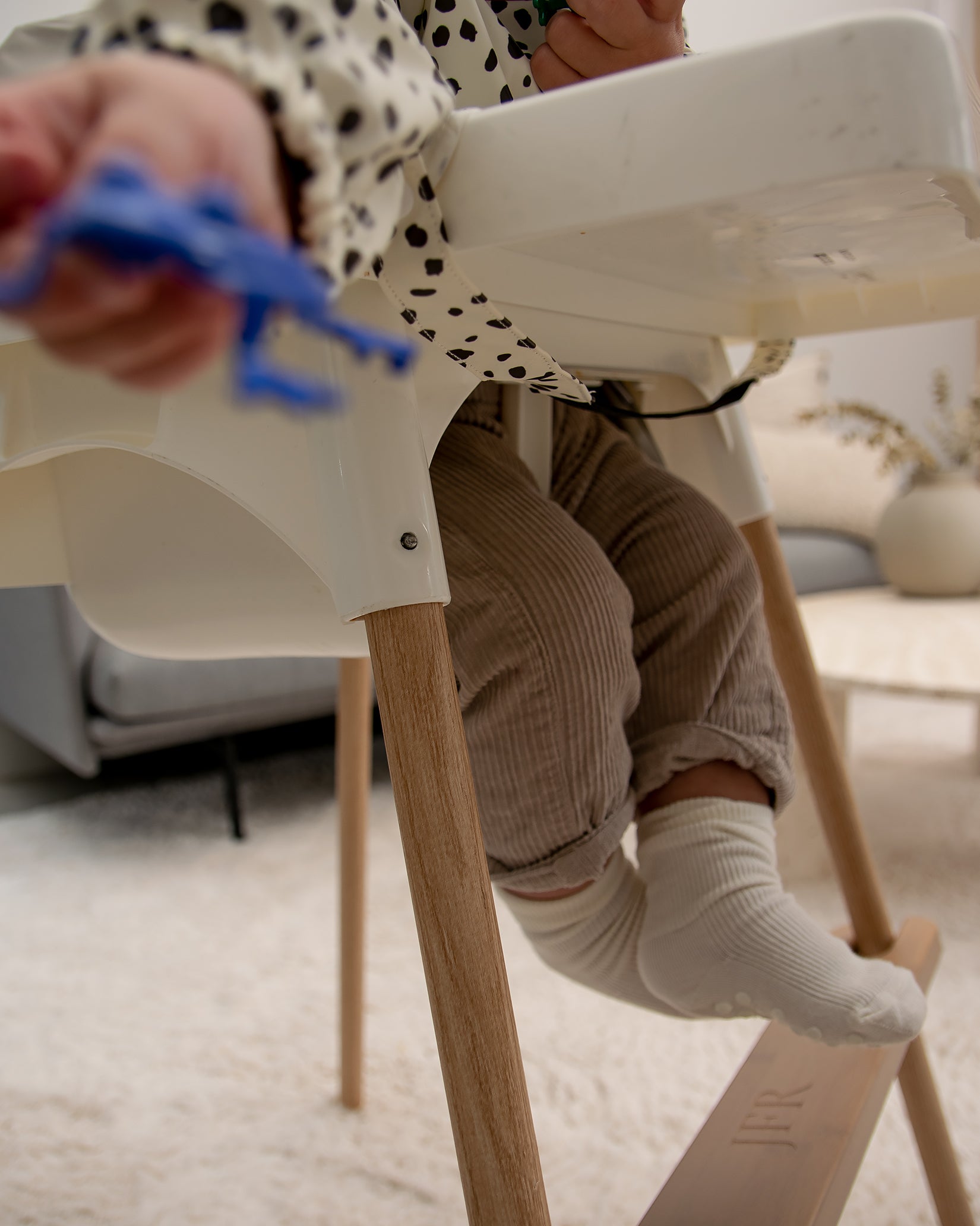Langærmet hagesmæk med forklæde - Miniprikken Hvid