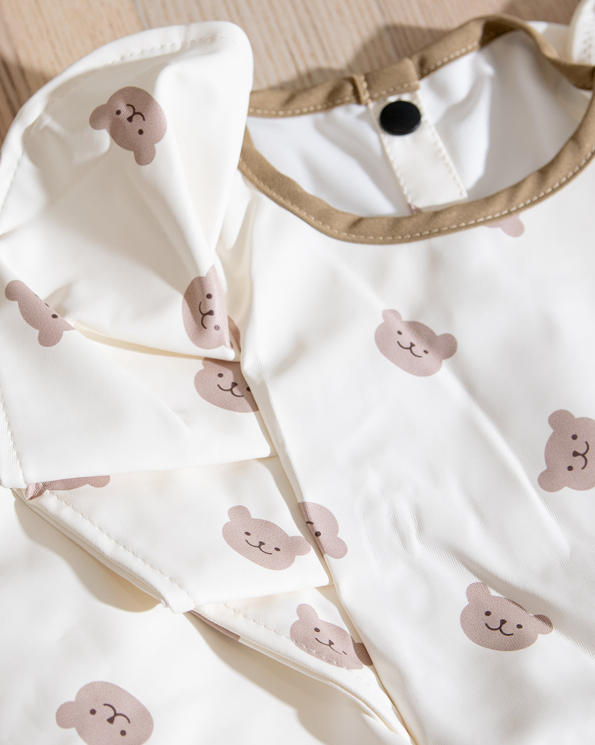 Long-Sleeved Bib with Ruffle - Teddy Bears
