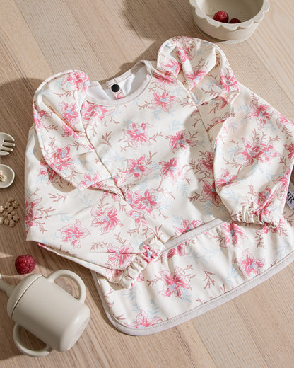 Långärmad Haklapp Med Volang - Blossom Flowers