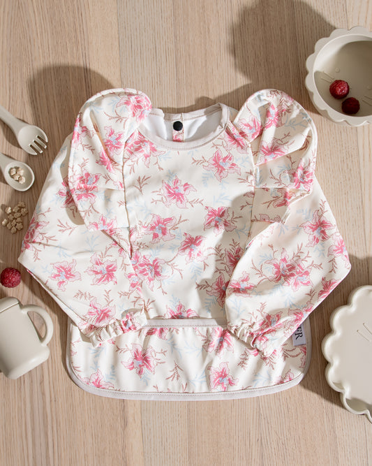 Långärmad Haklapp Med Volang - Blossom Flowers
