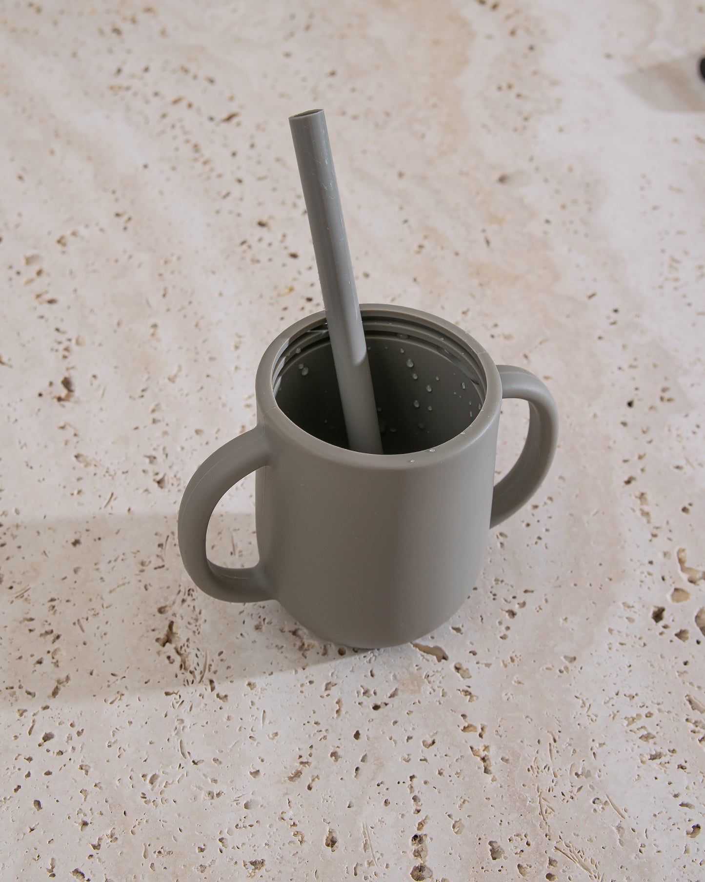 Mug with silicone straw - Dusty Green