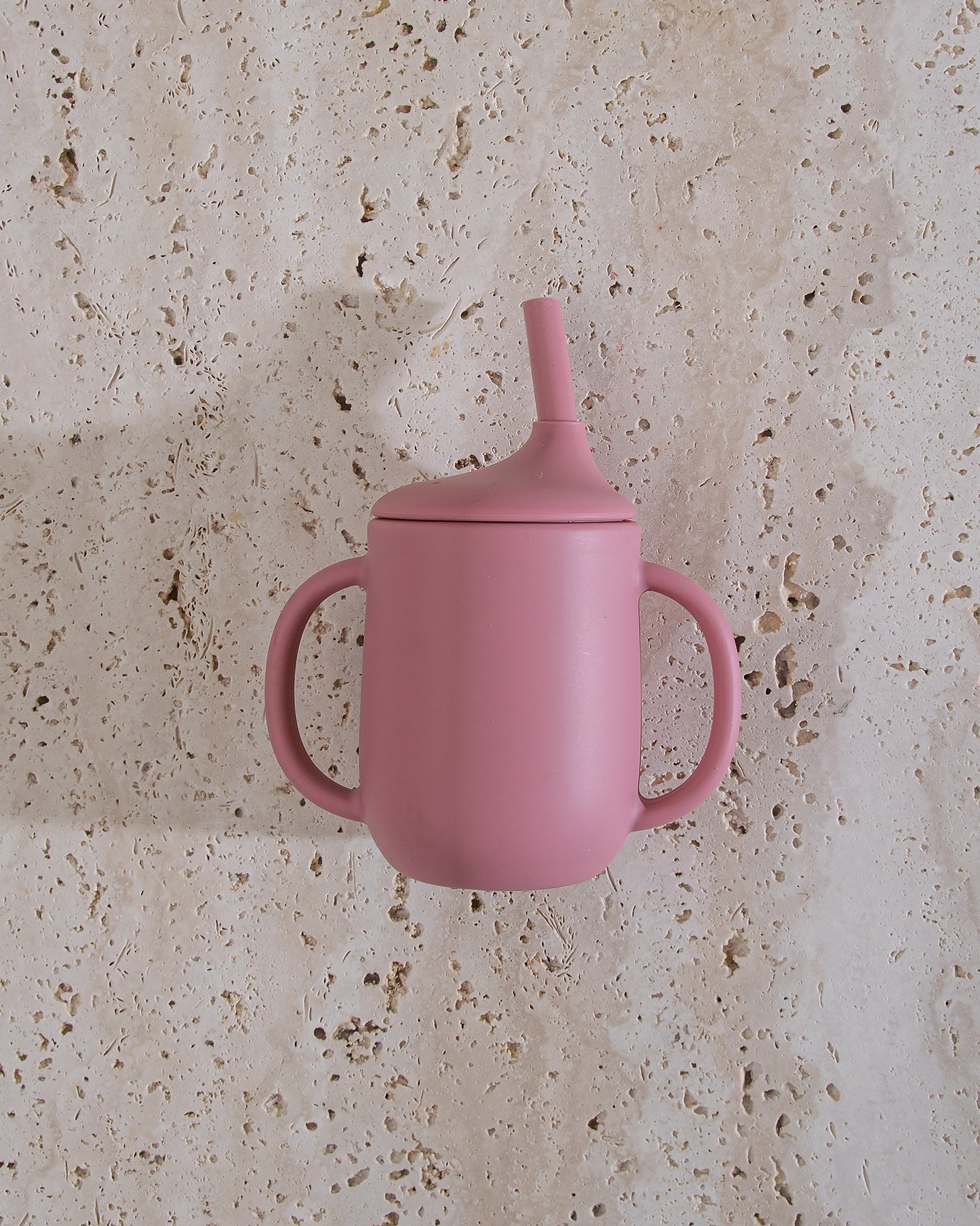 Mug with silicone straw - Dusty Pink