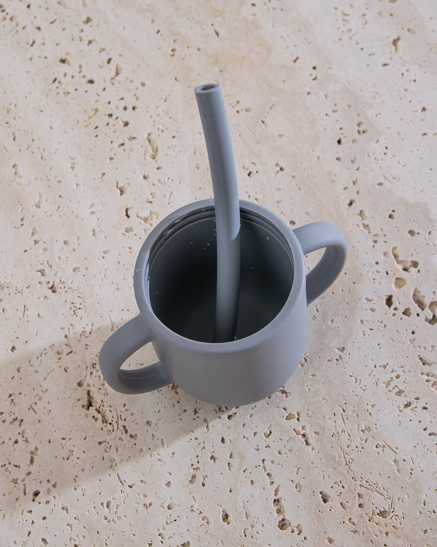 Mug with silicone straw - Grey