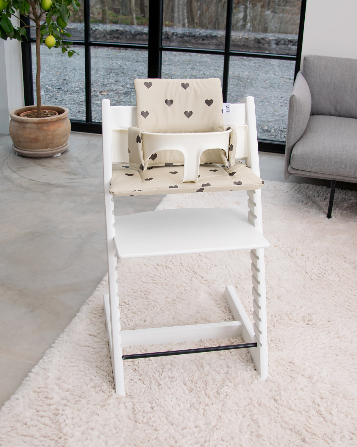 Hynder til Stokke Tripp Trapp - Beige med hjerter