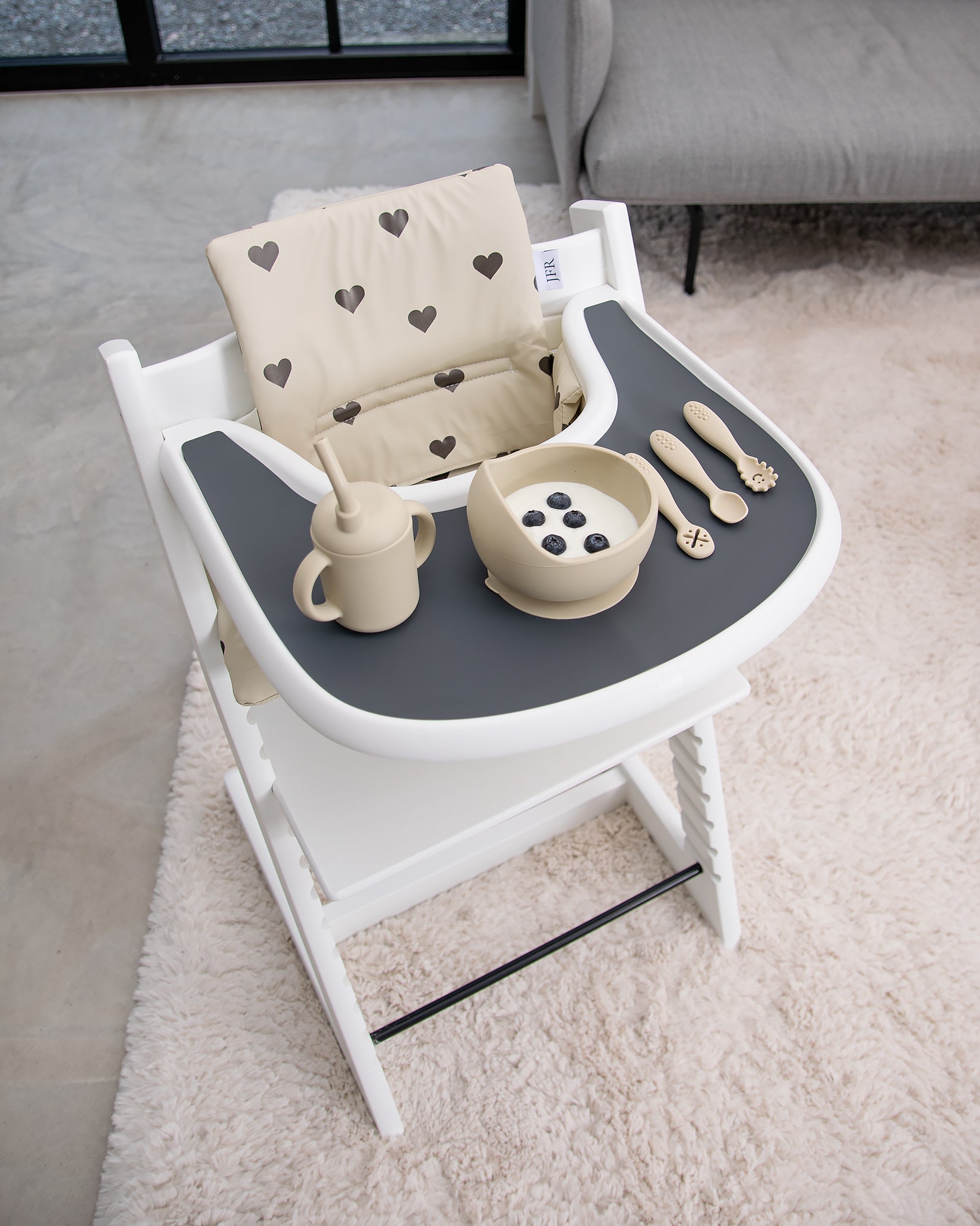 Hynder til Stokke Tripp Trapp - Beige med hjerter