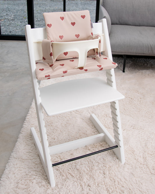 Cushion for Stokke Tripp Trapp - Pink with Hearts