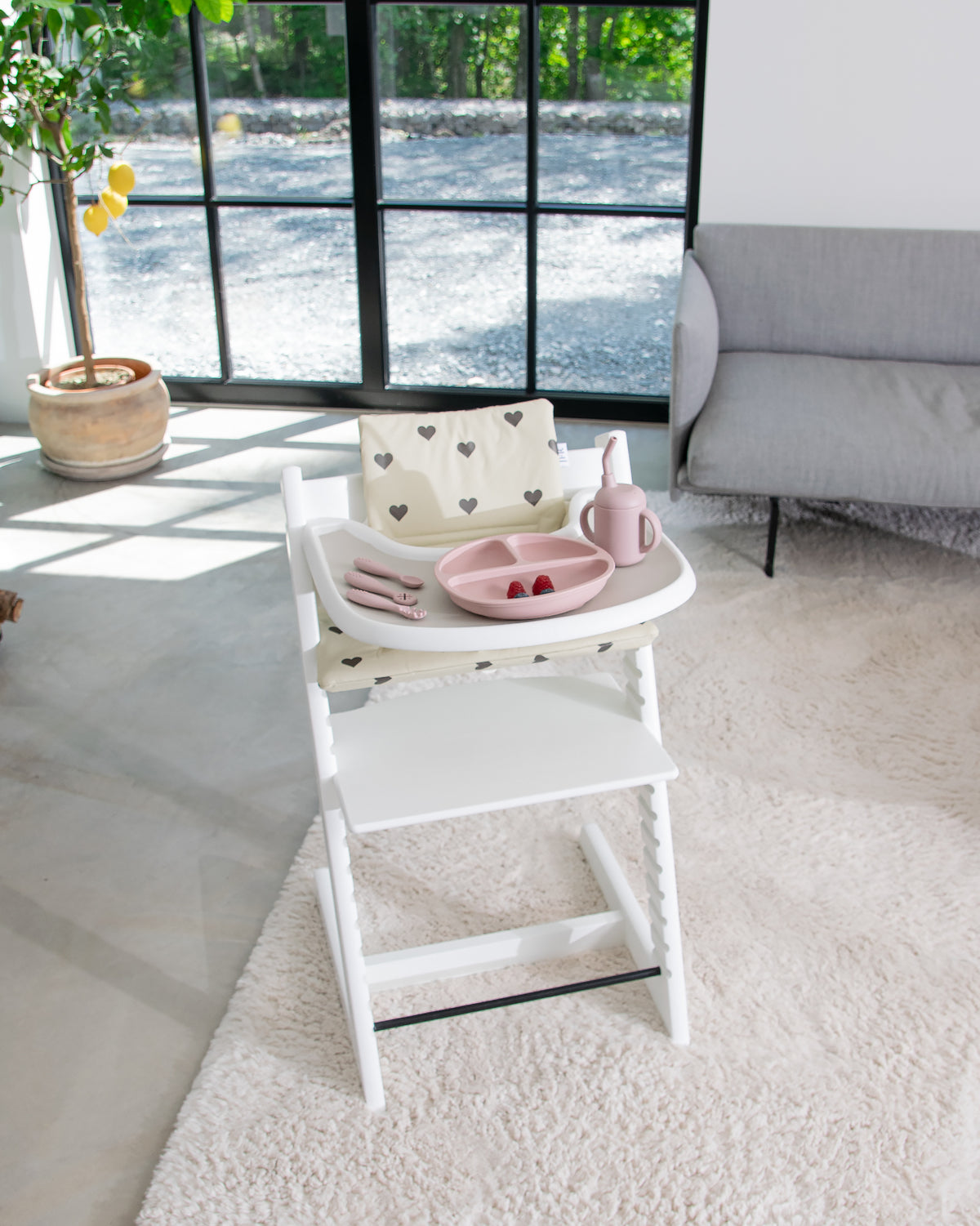 Hynder til Stokke Tripp Trapp - Beige med hjerter