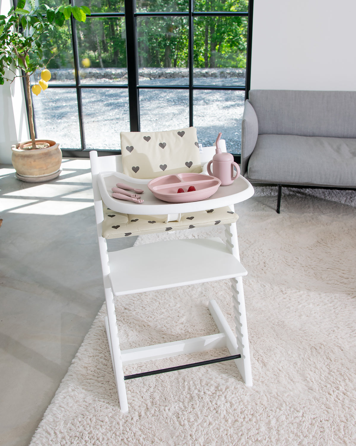 Hynder til Stokke Tripp Trapp - Beige med hjerter
