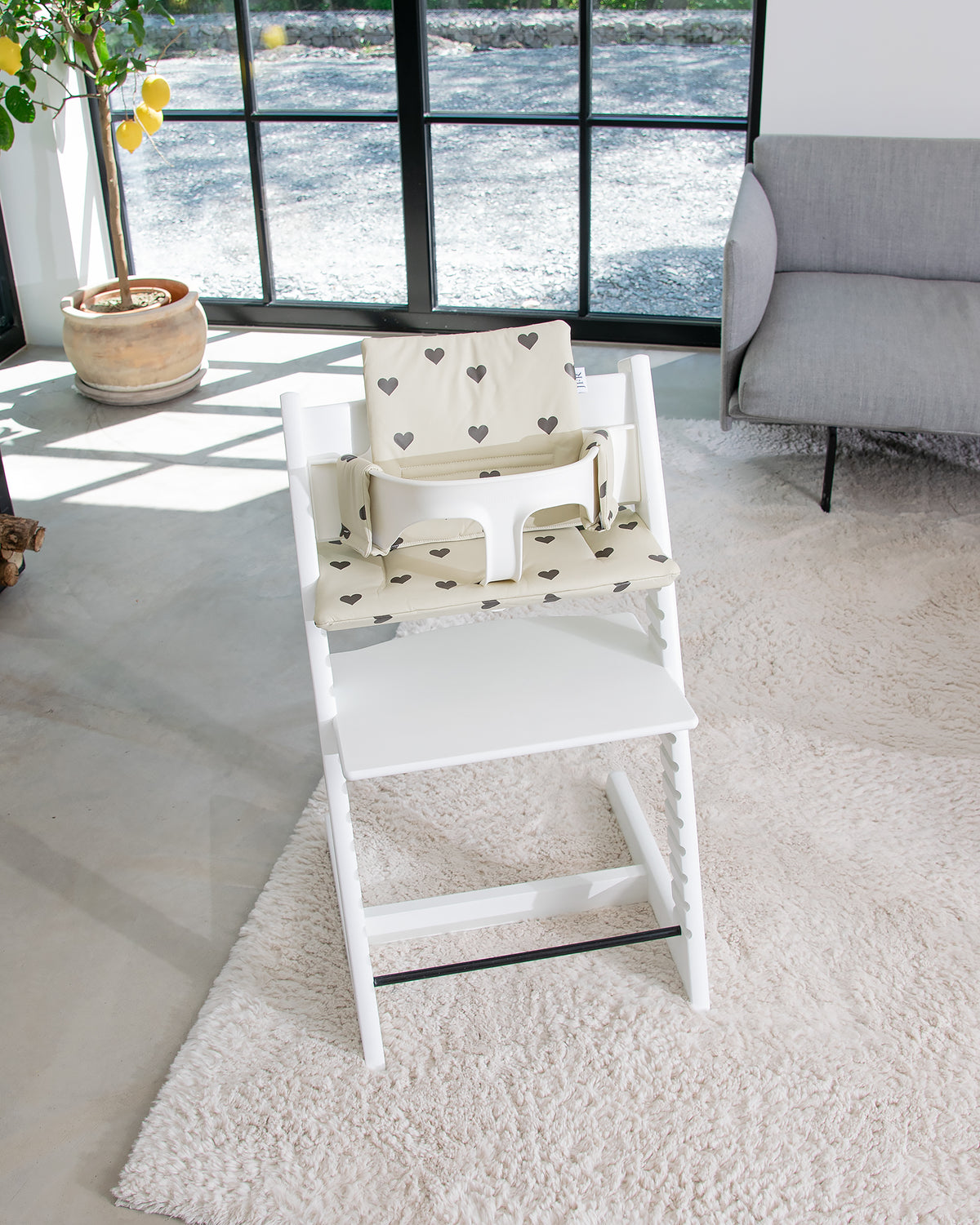Hynder til Stokke Tripp Trapp - Beige med hjerter