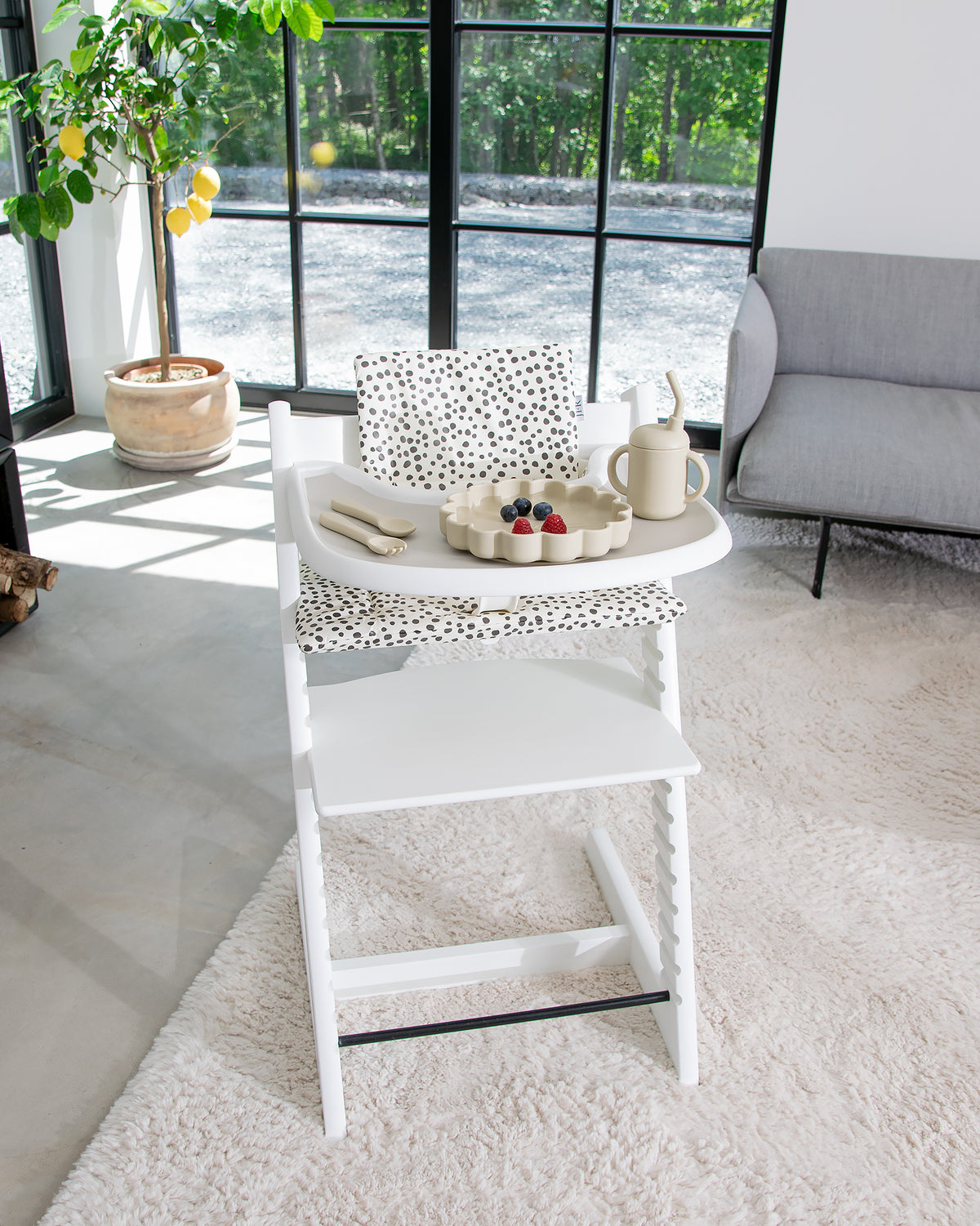 Cushion for Stokke Tripp Trapp - White Mini Dots