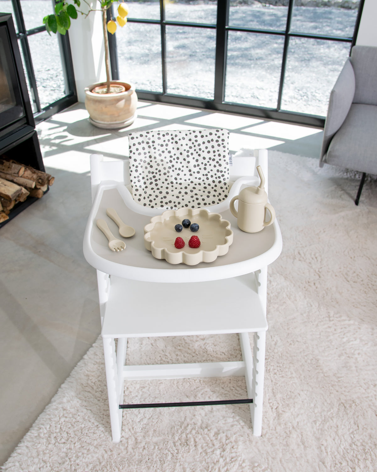 Cushion for Stokke Tripp Trapp - White Mini Dots
