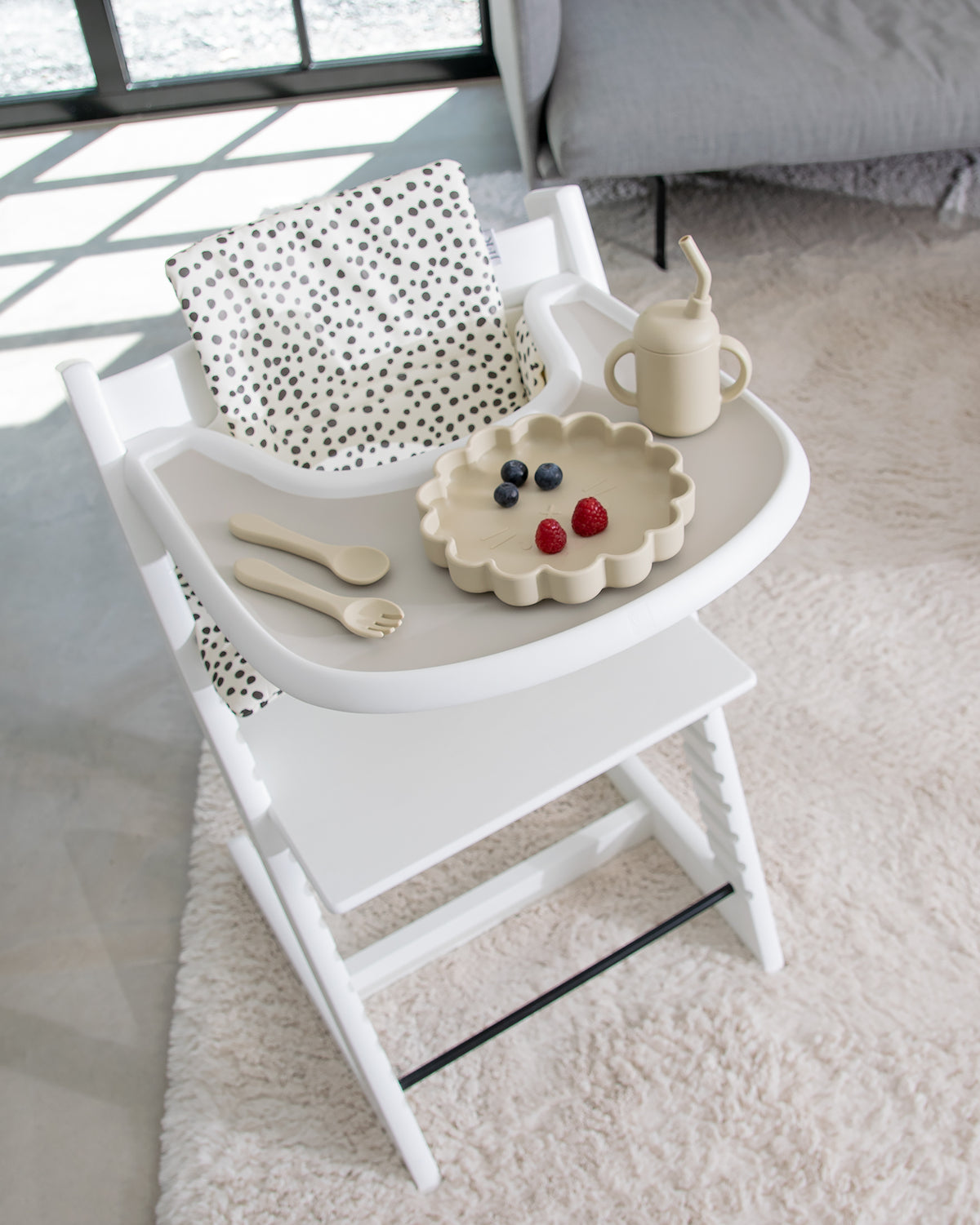 Cushion for Stokke Tripp Trapp - White Mini Dots